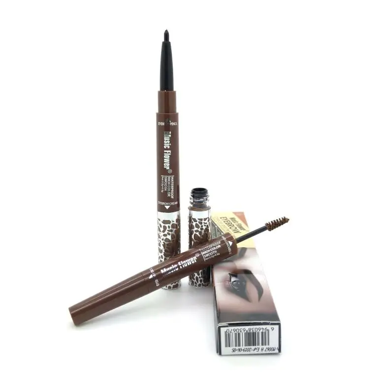 

1PC Double-end Waterproof Black Eyebrow Pencil mix 3 Colors Eyebrow Cream Mascara Gel Pro Makeup Eyebrows Set, 1#black+brown;2#black+coffee;3#black+black