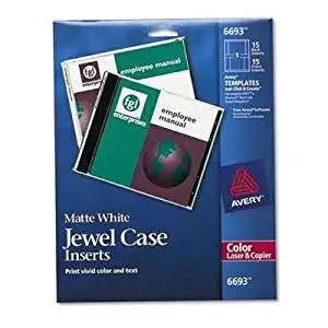 Avery - 2 Pack - Laser Cd/Dvd Jewel Case Inserts Matte White 15/Pack "Product Category: Labels Indexes & Stamps/Labels & Stickers"