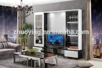 Tv Stand With Curio Cabinet High Gloss Glass Decoration Tv Wall