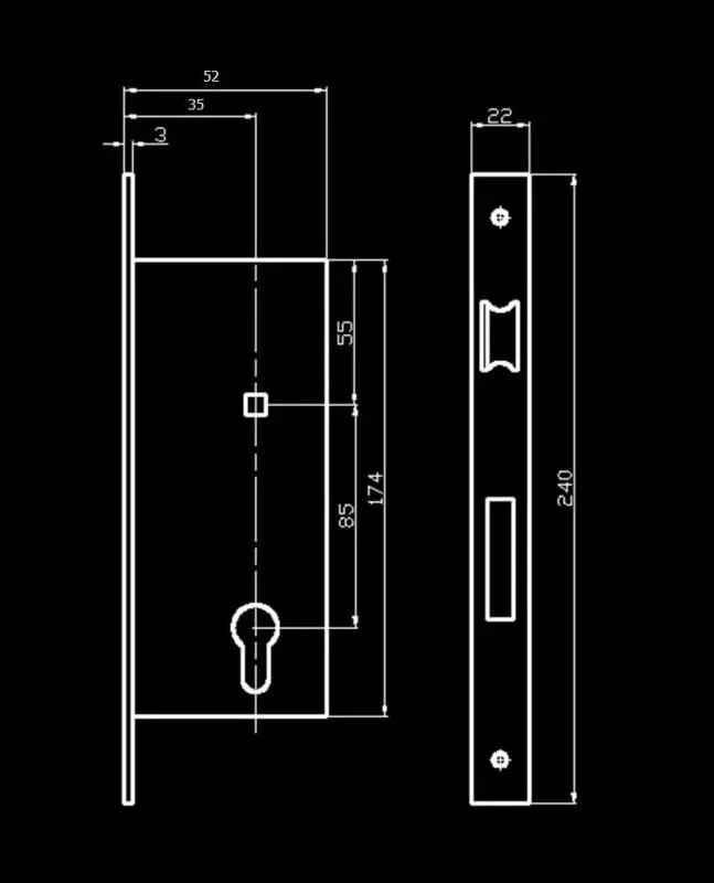 
European Mortise Home RFID 125KHZ or 13.56MHZ Card Hotel Lock with Software 