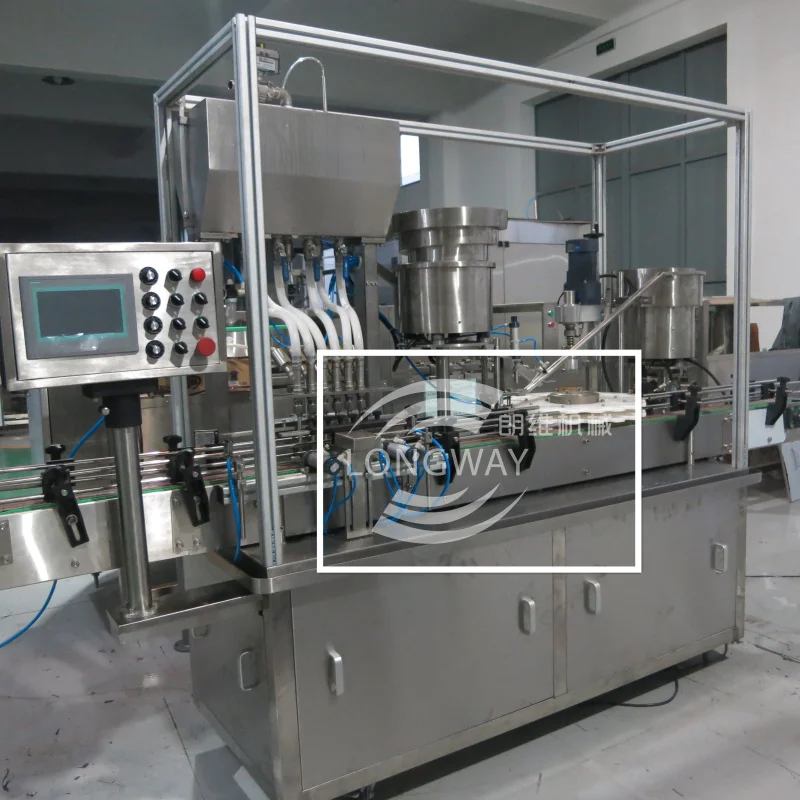 Africa Best Selling glass bottle filling machine injection vial filling Screw Capping machine