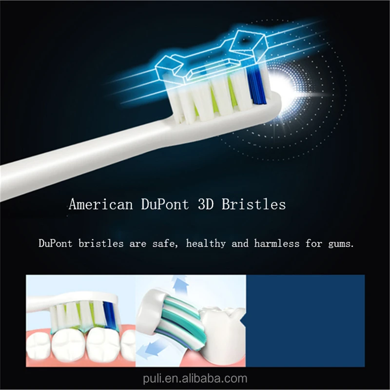Long Standby Time Vibrate Electric Toothbrush With Led Light Whitening