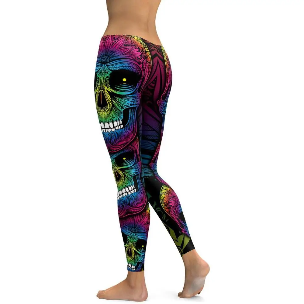 
5463 Color Sheep digital printed leggings S-4XL women shinny legging 
