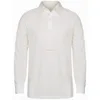 Mens 100% Polyester Plain White Long Raglan Sleeve Polo Collar Cricket Shirt 2016 2017 New Cricket Jersey