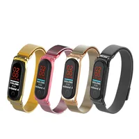 

Mi Band 4 3 Magnet Strap Metal Stainless Steel Strap Miband 4 3 Wristbands mi band 4 3 strap metal bracelet for xiaomi mi band 4