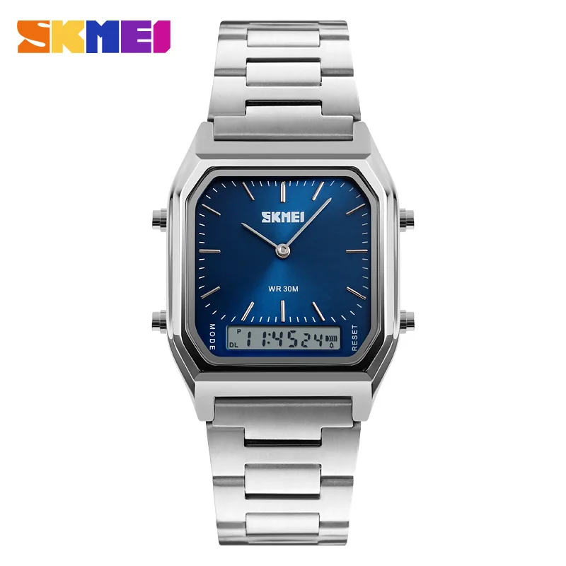 

SKMEI Business Men Watches Waterproof Casual Watch Stainless Steel Digital Wristwatch Clock Relogio Masculino Erkek Kol Saati