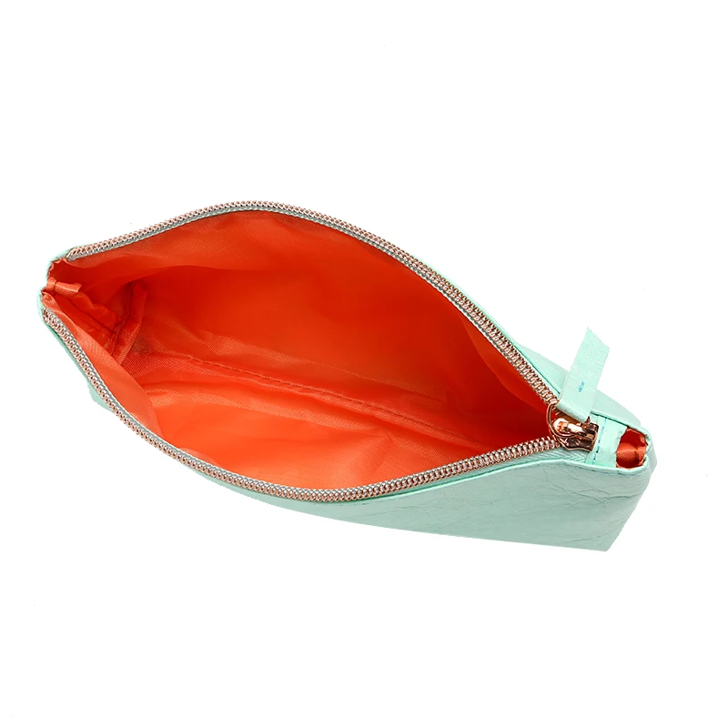 BSCI Factory Custom Tyvek wash bag eco-friendly washable tyvek paper makeup brush pouch waterproof tyvek toiletry bag