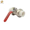 topflow Brass Body plastic Double Union With Handle PPR ball valve