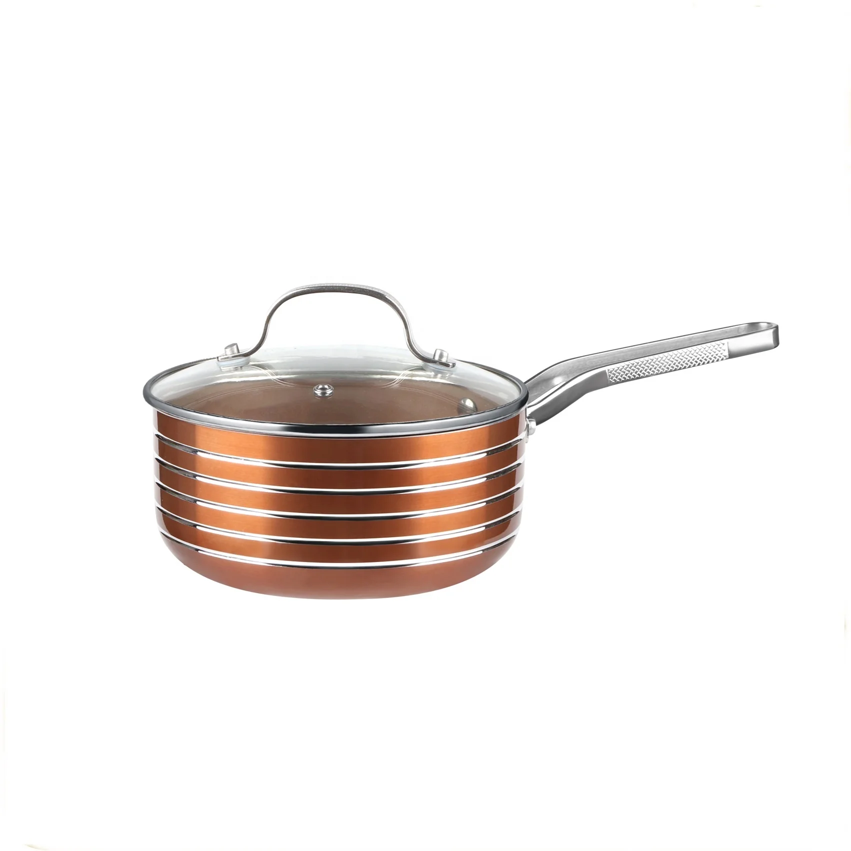 16厘米酱锅金属手柄大理石涂层内部铝厨师锅