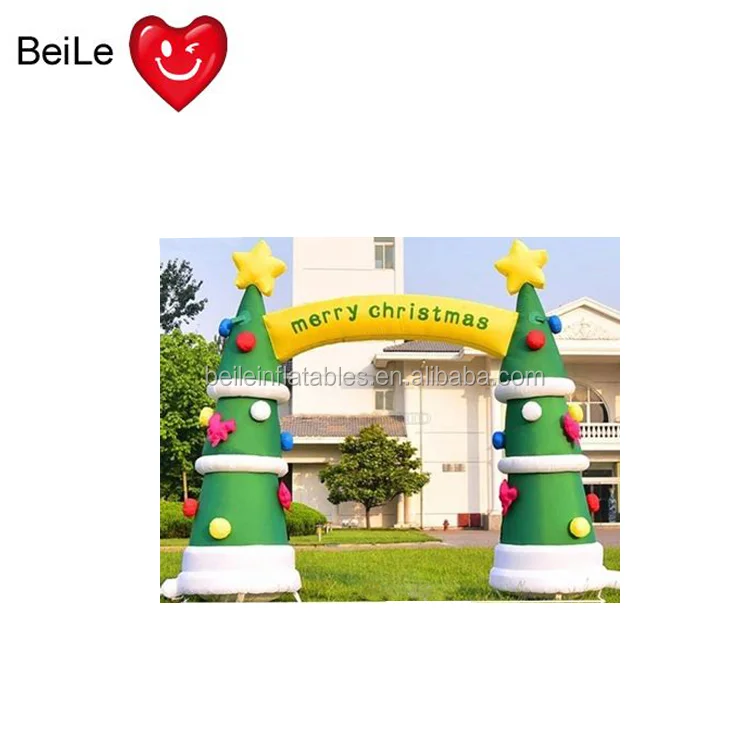 

Commercial outdoor decorative inflatable Christmas tree arch, Green , white or customized
