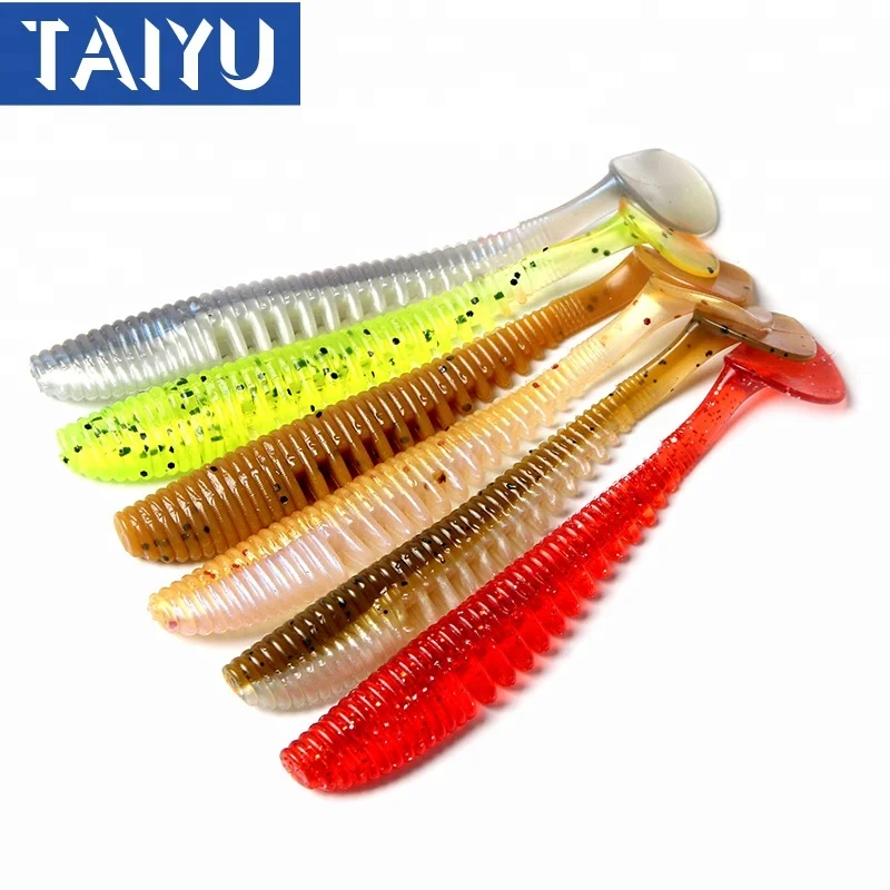 

Wholesale 11cm 5g T tail single tail lure soft colorful fishing lure