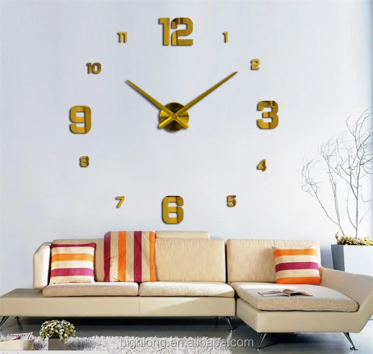 

Wholesale home decorative 24 hour time digital antique home goods wall clock, Silver,black,gold,tea brown