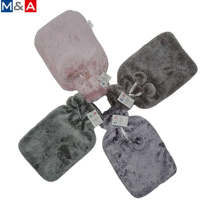 
Popular new producing luxury faux fur plush hot water bottle and cover 