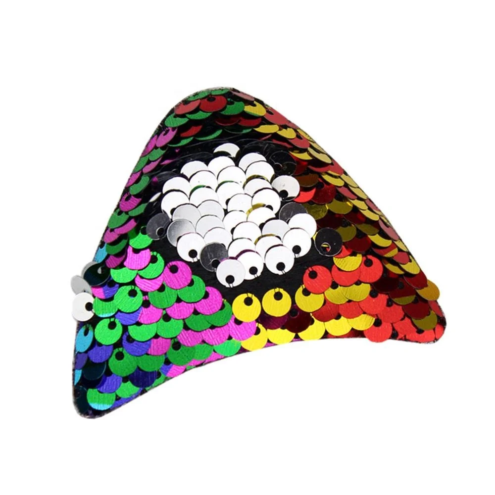

Wholesale Custom 2.6" Handmade Sequin DIY Flip Hair Accessories Cat Ears Hair Decoration For Baby Girl, 14 colors