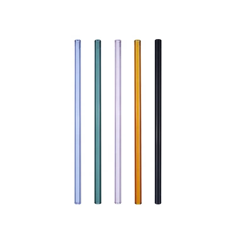

Straws Smoothie Drinking Straws for Milkshakes Eco Friendly Reusable Glass Bar Accessories Customer Logo Customized for Free 100