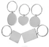 Manufacturer Customized Laser Cut Stamped Round Oval Heart Square stainless steel charm sublimation Plain Engravable Keychain