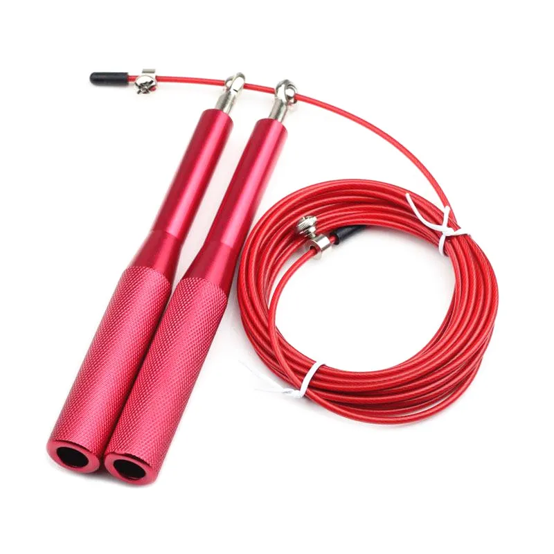 

Hot sale heavy weighted jumping rope steel cable jump rope aluminum skipping rope, Blue,pink, black,green and custom