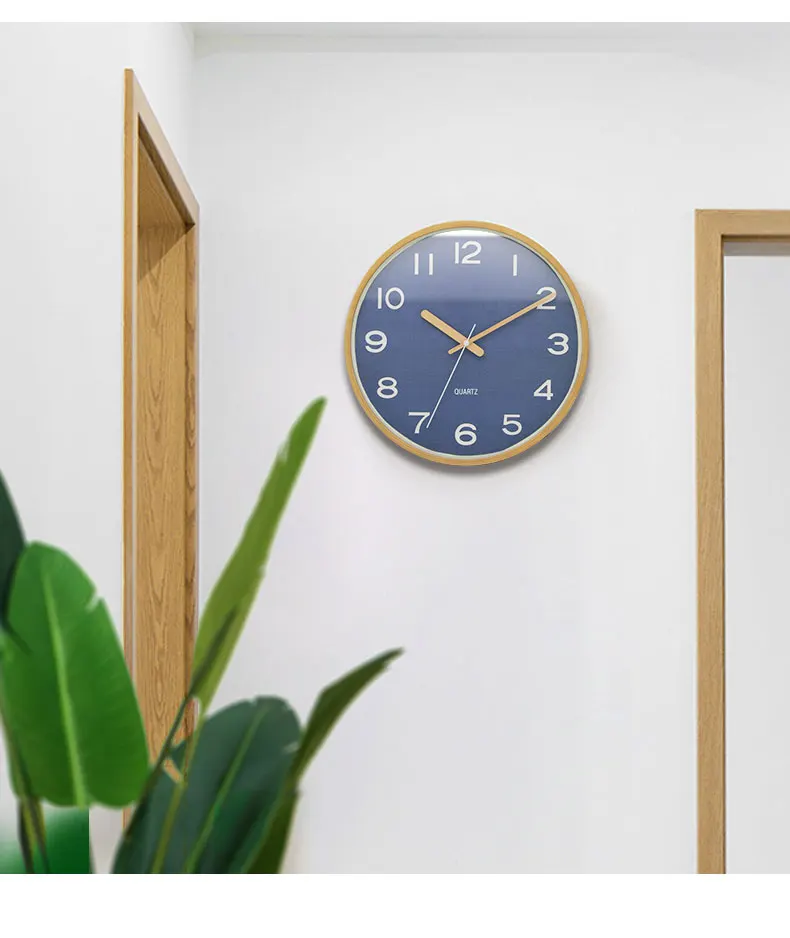 China Manufacture 12 Inch Weave Pattern Wooden Style Wall Clock Chinese