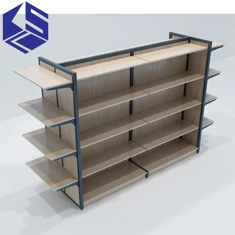 Stationery Store Furniture Mdf Wooden Board Display Rack Vintage Metal