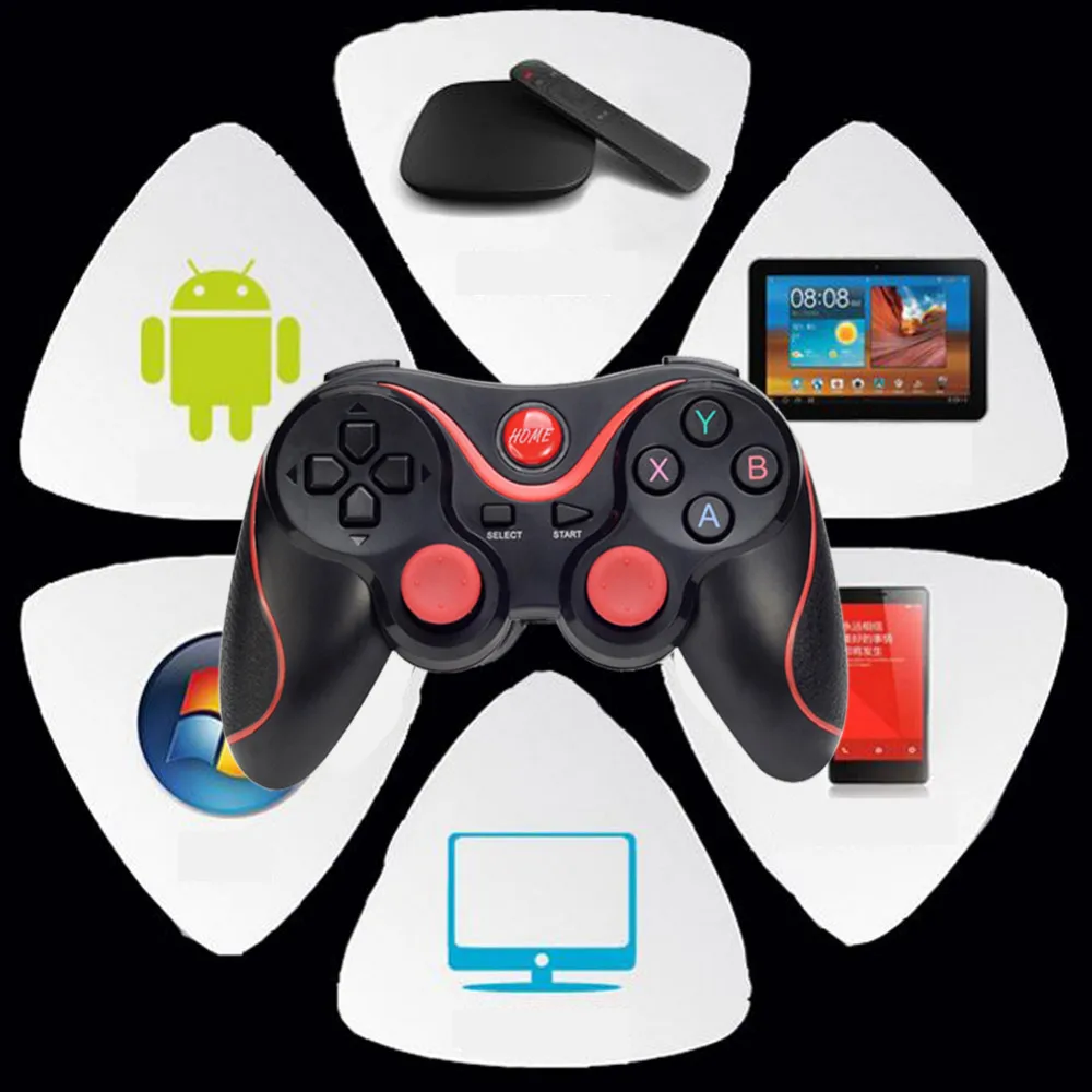

T3 Smartphone Game Controller Wireless Bluetooth 3.0 Phone Gamepad Joystick for Android Pad Tablet PC TV BOX With Mobile Holder
