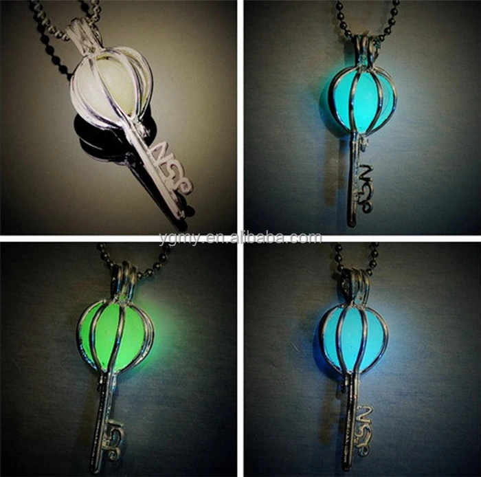 

Luminous key locket necklace glow in the dark necklace