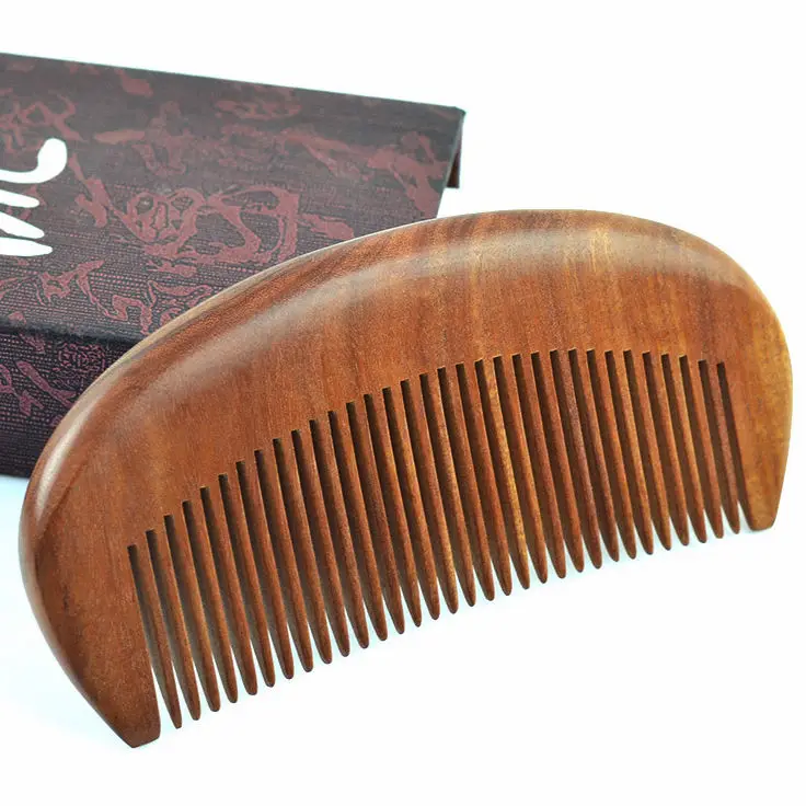 

High Quality 100% Natural Fragrant Sandalwood Combs Travel Comb No-static Massage Hair Wood Comb, As picture