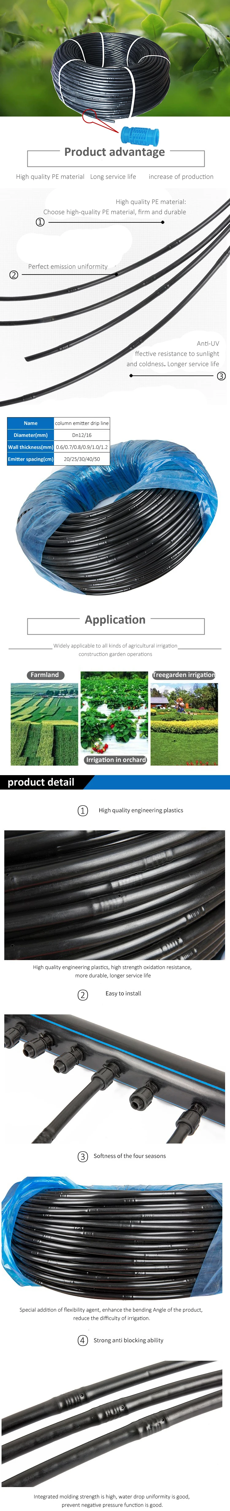 Pe Drip Pipe Drip Irrigation Tube For Agriculture Garden 1 Hectare Drip