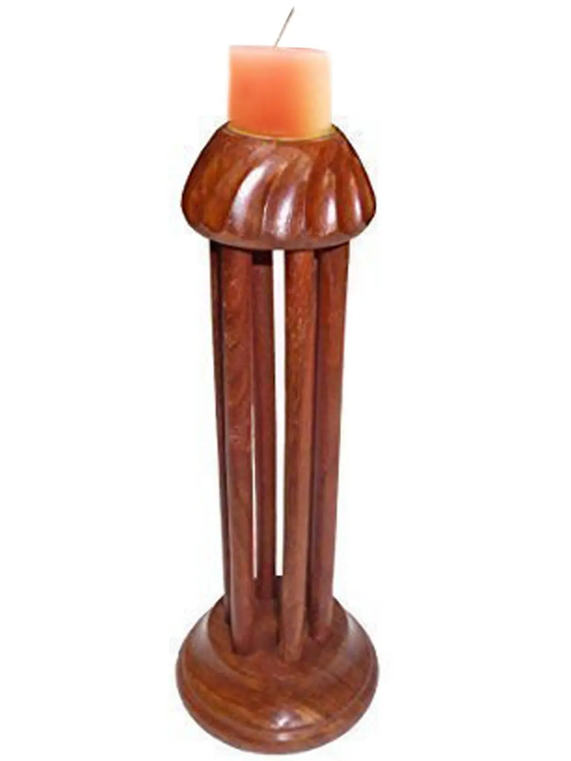 wooden pillar candle holders wholesale