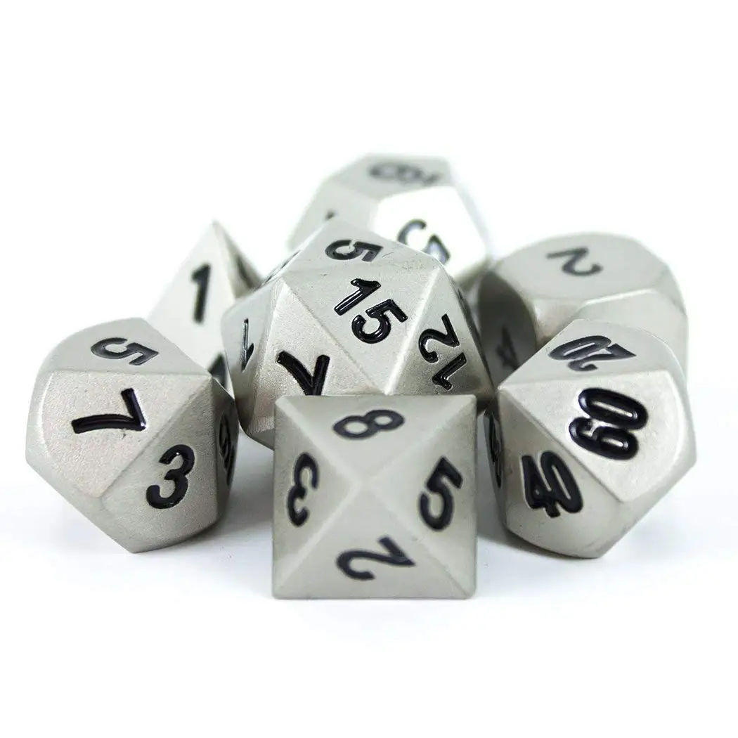 7 Pcs Uk Custom Metal Gaming Dice For For Dungeons And Dragons Rpg Gam
