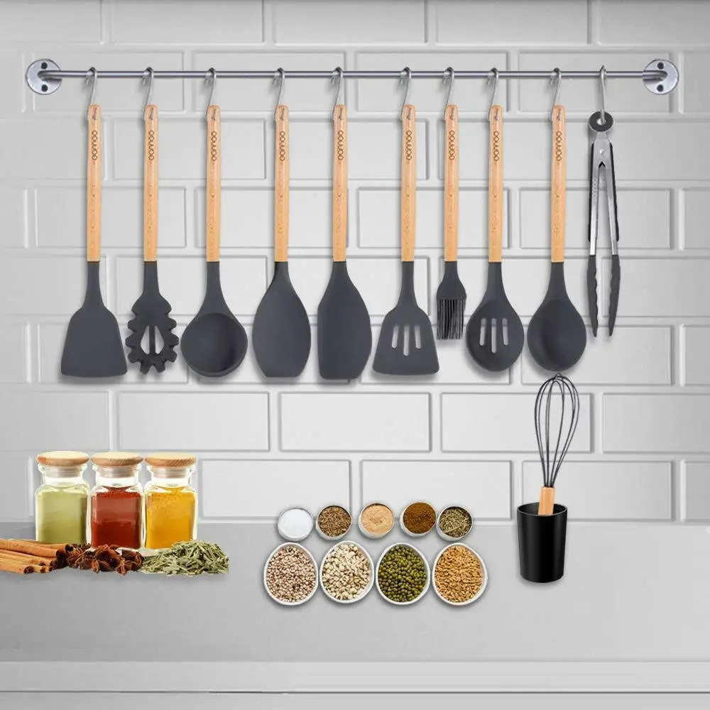 12 Piece Stainless Steel Kitchen Utensil And Gadget Set With Hanging