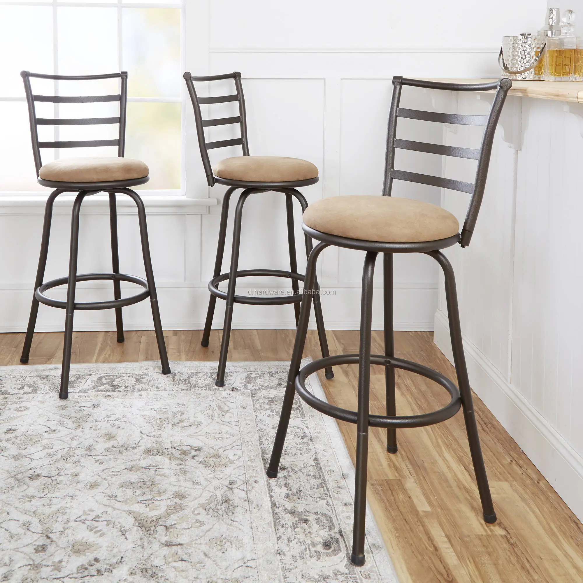 Adjustable Metal Fabric Bar Stool Swivel With Back Rest Buy Bar Stool Swivel