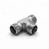 Hydraulic pipe fitting metric thread bite type tube adaptors LL&L Series equal tee