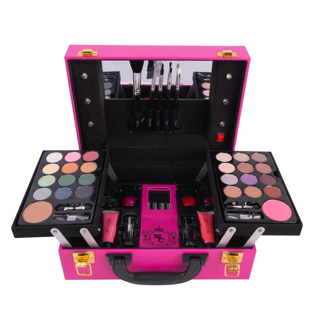 Pink Fashion Carrying Professional Make Up Kit Beauty Cosmetics Makeup