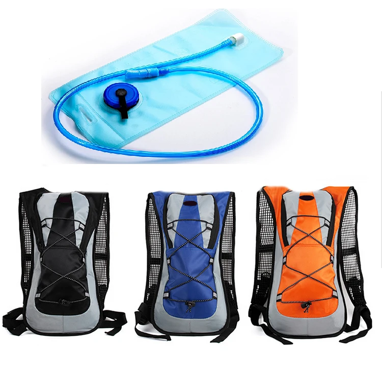 

Nylon Hydration Backpack Cycling Climbing Hiking Sports Outdoor Backpack Water 2L Bladder Bag, Black,blue,green,red,orange