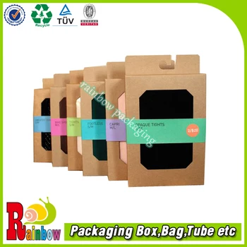 die cut kraft socks packaging box with window and hanging tag buy