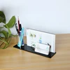 Wholesale New Acrylic Pen Display Rack With Business Card Holder,Multi-function Clear Acrylic Desk Organizer For Office Supplies