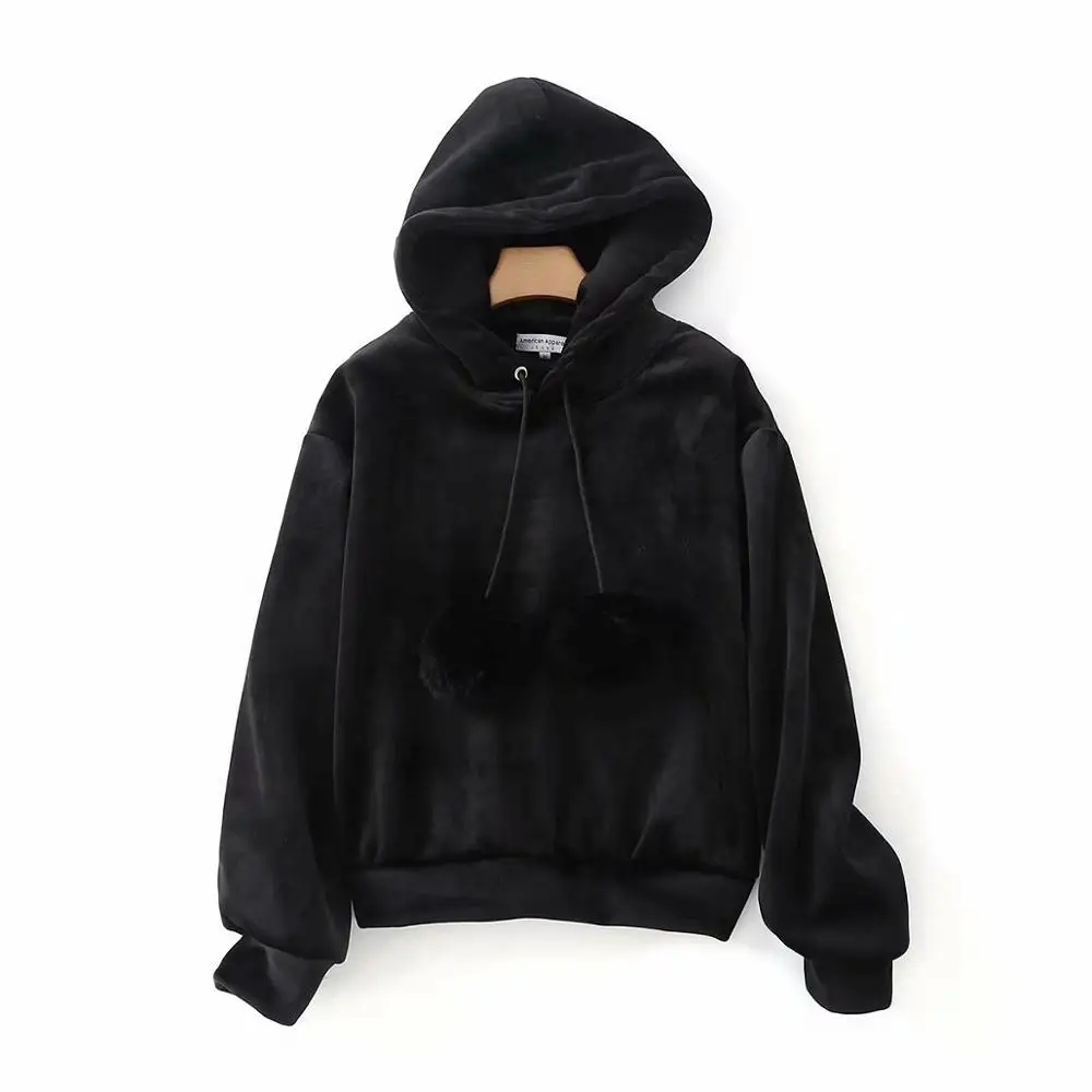 

2019 soft and friendly skin feel women hoodie with ball hanging