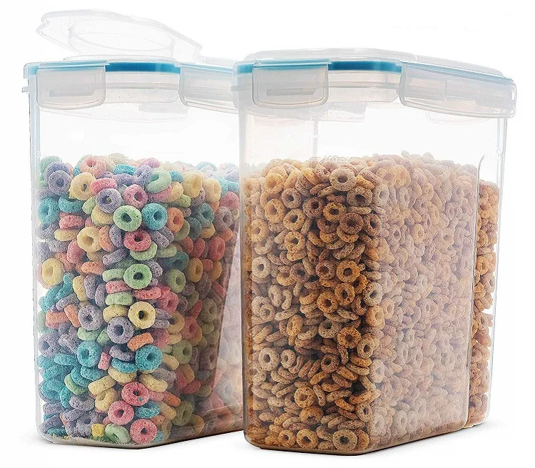 

Original Airtight Cereal Container Airtight Food Storage Containers BPA-Free Cereal Dispenser Food Storage Containers with Lids, Transparent