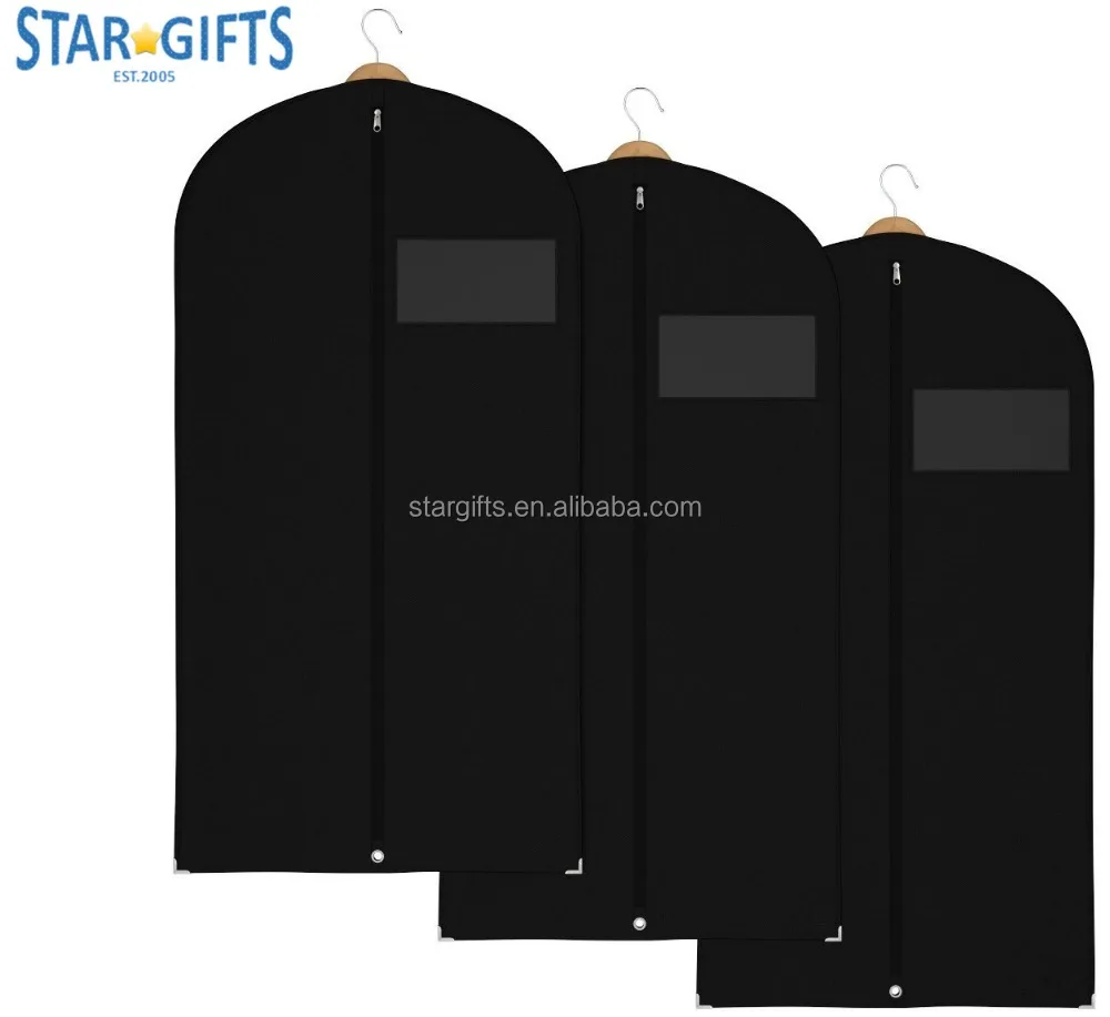 

Household Non-Woven Foldable Dustproof Breathable Moisture-proof Garment Bag, Black or custom