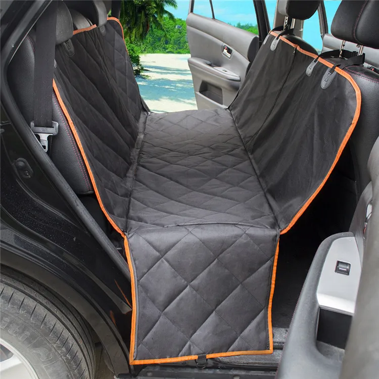 

Durable and Luxury Dog Car Seat Cover Hammock with Side Flaps and Zipper for Pets, Black