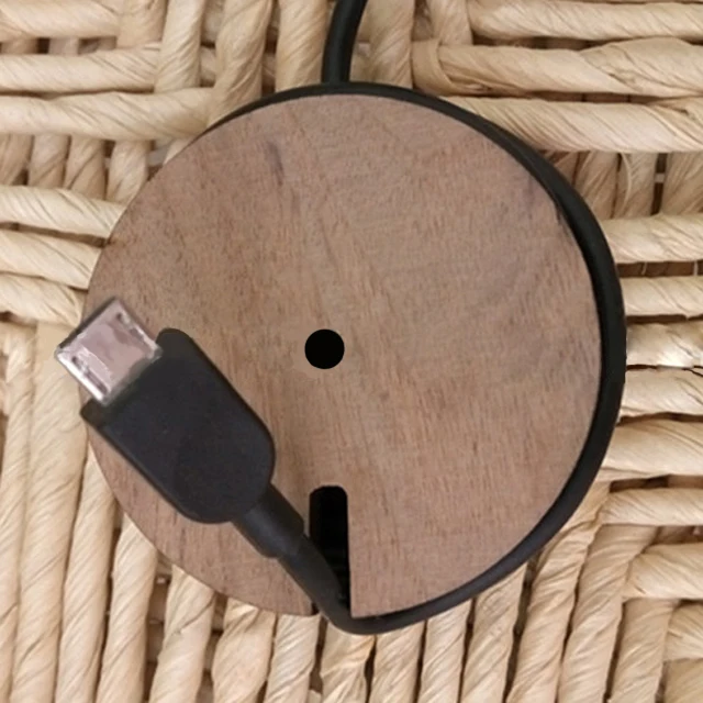 

Black walnut headset bobbin winder wooden headphone holder