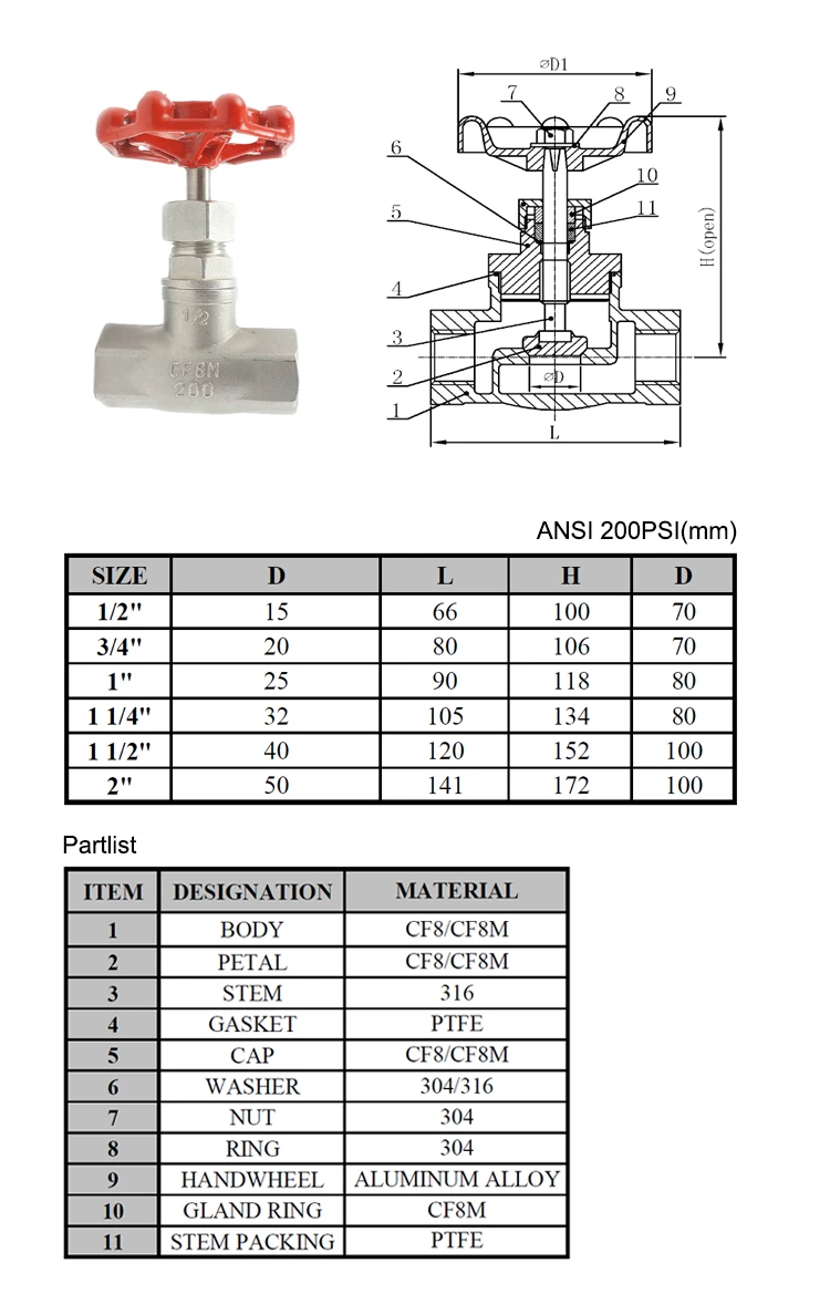 2" Inch Female Threaded Actuated Knife Gate Valves Toyo 3 Way Gate