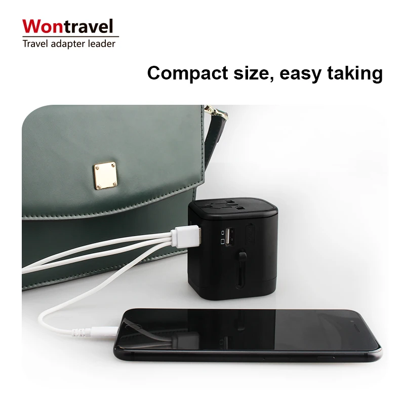 
Newest product Type C quick charger international Travel Universal Charger Plug 100V to 240V Power Adapter USB socket 