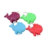 T0109 Colorful whale shape solid color 1.5m plastic tape keychain with custom logo imprinted for promotion