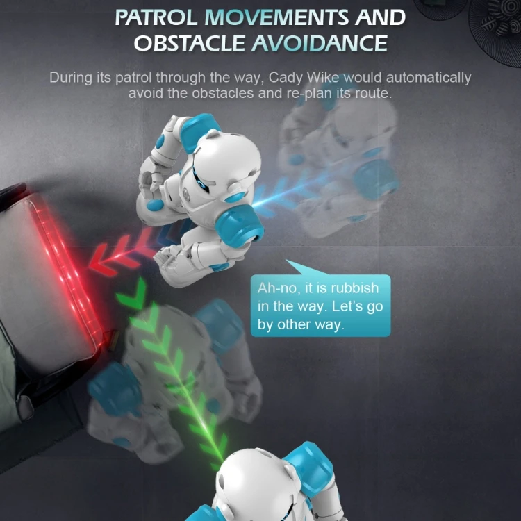 JJR/C R11 CADY WIKE Waling Sliding Robot Smart Touch Control Robot with LED Light,