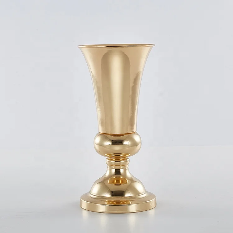 
Wedding decoration gold trumpet metal round flower vase 
