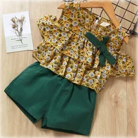 

2019 Fashion Little Girls Clothing Sets Fashion Kids Lovely Doll Sleeveless T-shirt+Short 2Pcs Baby girl Clothes