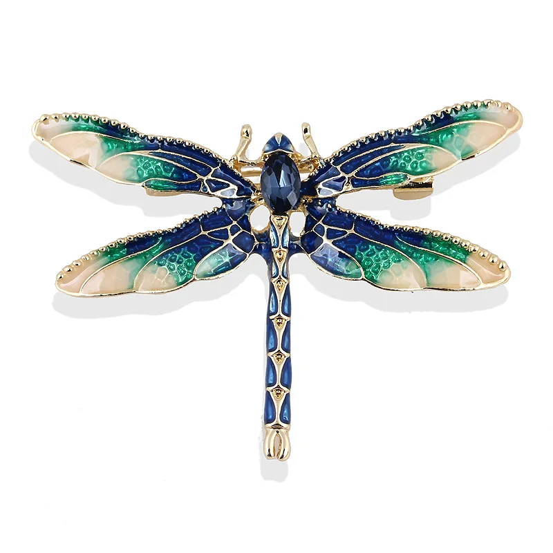 

2019 Jewelry New Metal Zinc Alloy Quality Fashion Jewelry Animal Women Korean Crystal Dragonfly Brooch