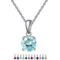 

RINNTIN SN118 100% Real 925 Sterling Silver Birthstone Jewelry Wholesale Custom Pendant Necklace