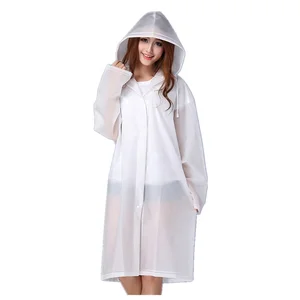 Image of 2019 Amazon Hot Sale Adult Raincoat Jacket EVA Poncho Raincoat Waterproof Transparent/ Black Raincoat for Outdoor